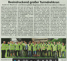 Turndreh-Artikel in Zeitung